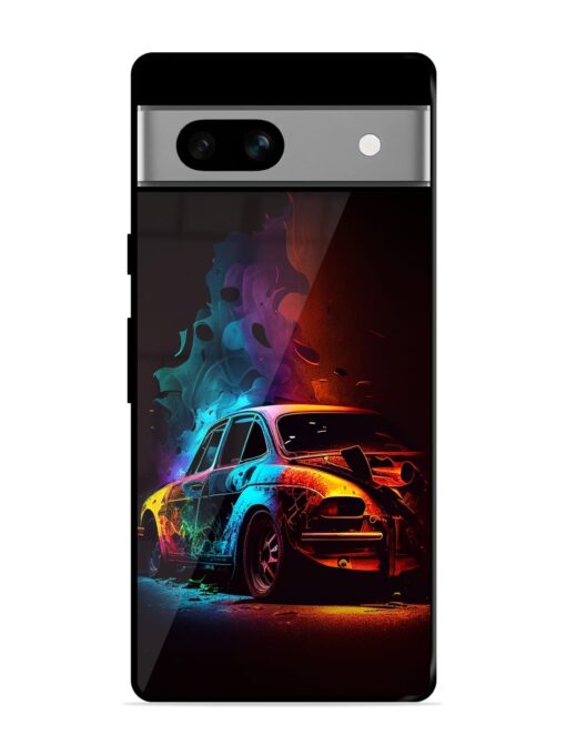 High Classic Car Art Glossy Metal Phone Cover for Google Pixel 7A Zapvi