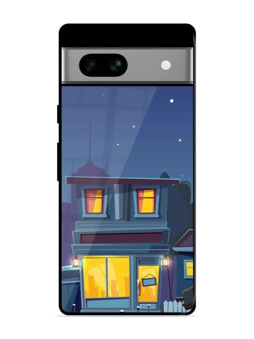 Vector Night House Glossy Metal Phone Cover for Google Pixel 7A Zapvi