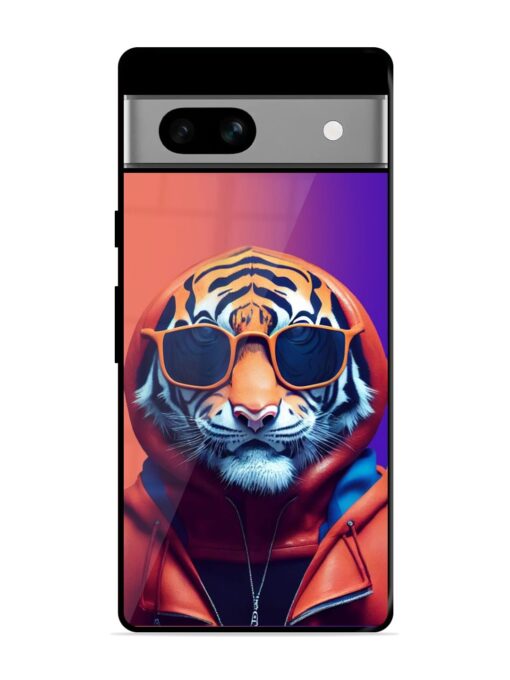 Tiger Animation Glossy Metal Phone Cover for Google Pixel 7A