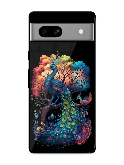 Peacock Tree Art Glossy Metal Phone Cover for Google Pixel 7A Zapvi