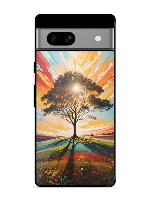 Abstract Tree Colorful Art Glossy Metal Phone Cover for Google Pixel 7A