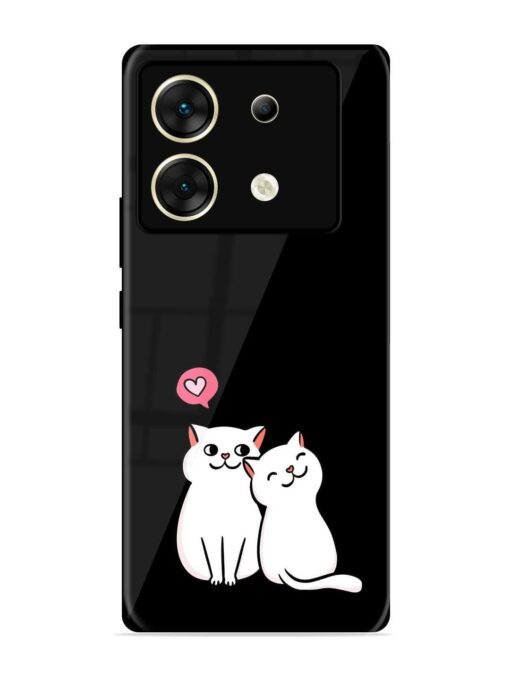 Cat Love Glossy Metal Phone Cover for Infinix Zero 30 (5G) Zapvi