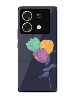 Flower Vector Glossy Metal Phone Cover for Infinix Zero 30 (5G)