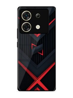 Red Gray Abstract Glossy Metal Phone Cover for Infinix Zero 30 (5G)