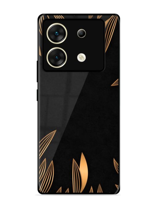 Golden Leaf Pattern Glossy Metal Phone Cover for Infinix Zero 30 (5G)