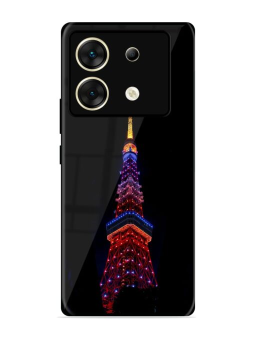 Eiffel Tower Night View Glossy Metal Phone Cover for Infinix Zero 30 (5G)