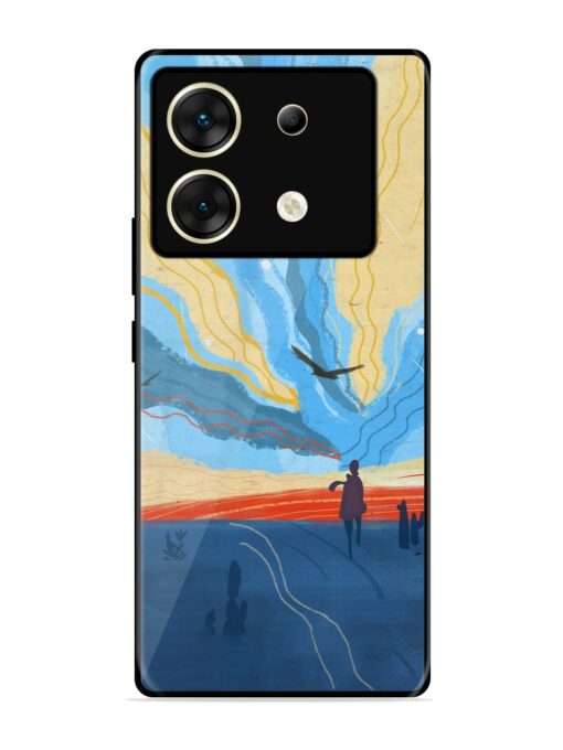 Minimal Abstract Landscape Glossy Metal Phone Cover for Infinix Zero 30 (5G)