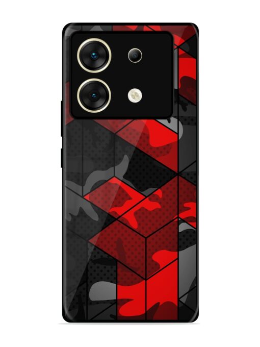 Royal Red Camouflage Pattern Glossy Metal Phone Cover for Infinix Zero 30 (5G) Zapvi