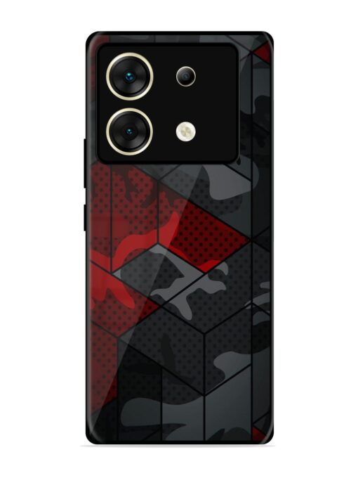 Red And Grey Pattern Glossy Metal Phone Cover for Infinix Zero 30 (5G) Zapvi