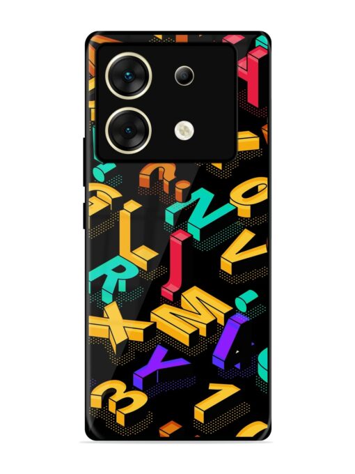 Seamless Pattern With Letters Glossy Metal Phone Cover for Infinix Zero 30 (5G) Zapvi