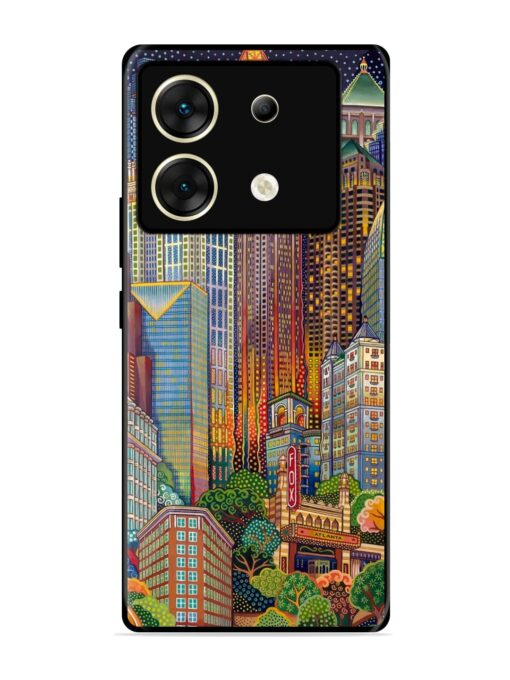 Cityscapes Art Glossy Metal Phone Cover for Infinix Zero 30 (5G)