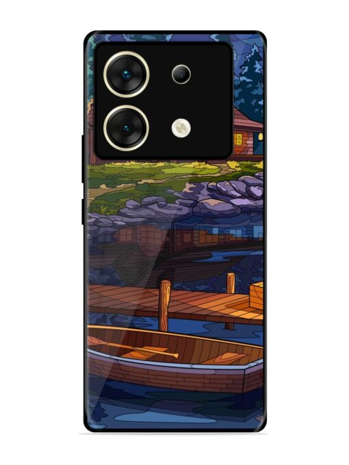 Village Night Scene Glossy Metal Phone Cover for Infinix Zero 30 (5G)