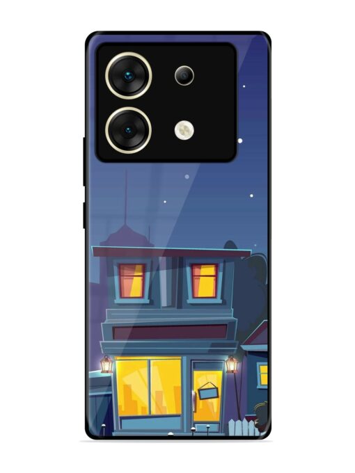 Vector Night House Glossy Metal Phone Cover for Infinix Zero 30 (5G)