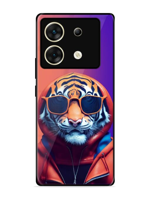 Tiger Animation Glossy Metal Phone Cover for Infinix Zero 30 (5G) Zapvi