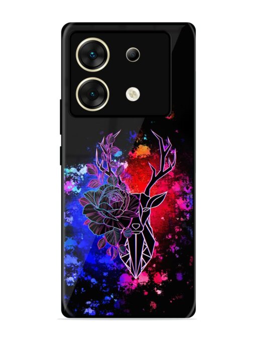 Floral Deer Art Glossy Metal Phone Cover for Infinix Zero 30 (5G) Zapvi