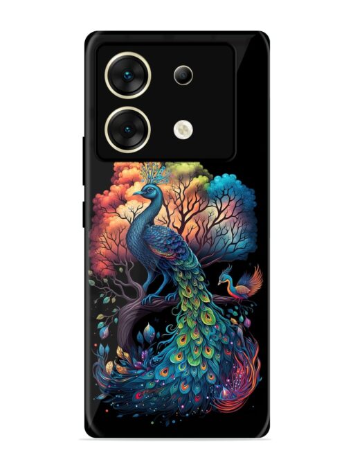 Peacock Tree Art Glossy Metal Phone Cover for Infinix Zero 30 (5G) Zapvi