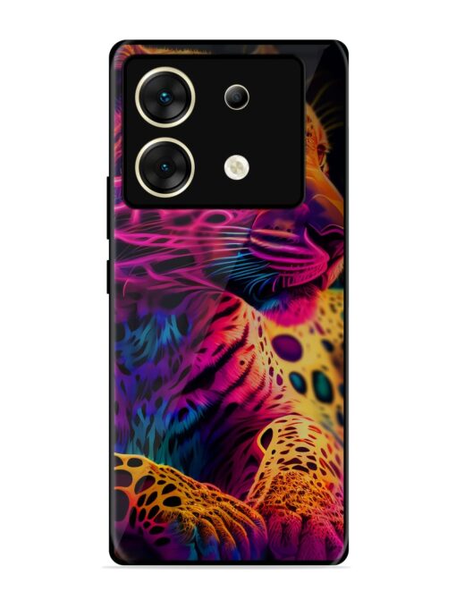 Leopard Art Glossy Metal Phone Cover for Infinix Zero 30 (5G)