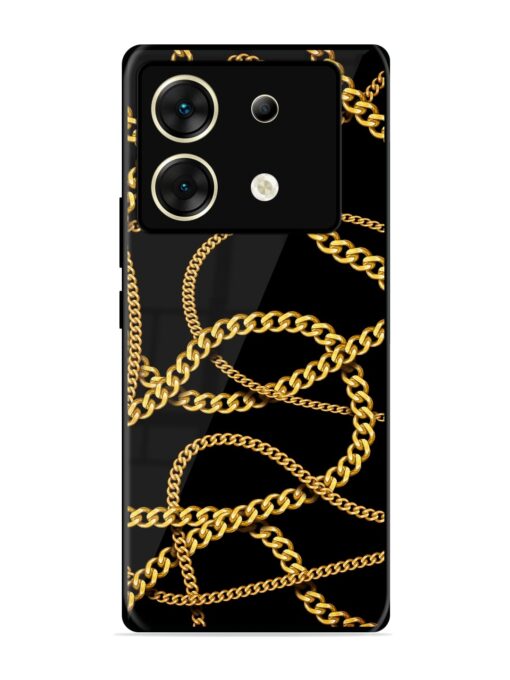 Decorative Golde Chain Glossy Metal Phone Cover for Infinix Zero 30 (5G)