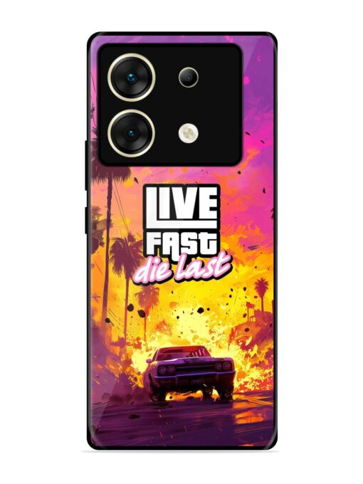 Live Fast Glossy Metal Phone Cover for Infinix Zero 30 (5G) Zapvi