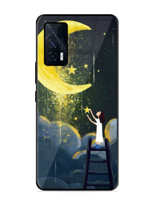 Moonlight Healing Night Illustration Glossy Metal TPU Phone Cover for Iqoo 7 (5G)