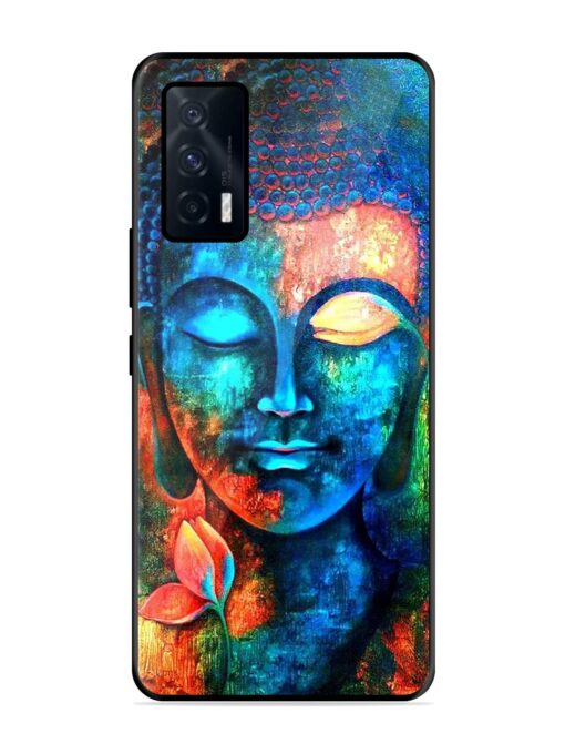 Buddha Painting Glossy Metal Phone Cover for Iqoo 7 (5G) Zapvi