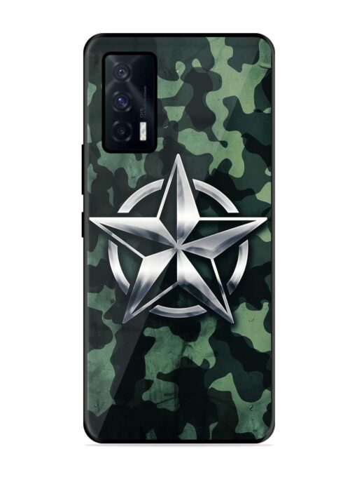 Indian Army Star Design Glossy Metal Phone Cover for Iqoo 7 (5G) Zapvi