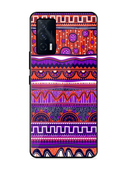 Ethnic Seamless Pattern Glossy Metal TPU Phone Cover for Iqoo 7 (5G)