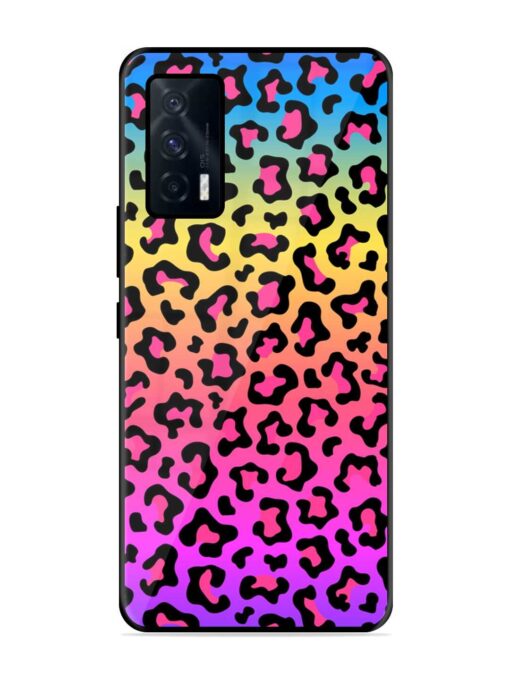 Neon Rainbow Colored Glossy Metal Phone Cover for Iqoo 7 (5G) Zapvi