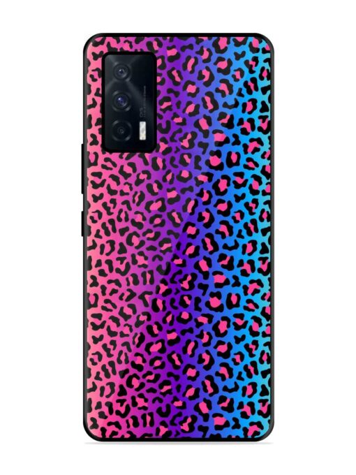 Colorful Leopard Seamless Glossy Metal Phone Cover for Iqoo 7 (5G) Zapvi