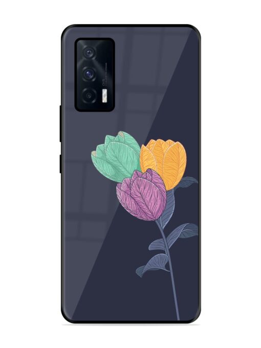 Flower Vector Glossy Metal Phone Cover for Iqoo 7 (5G) Zapvi