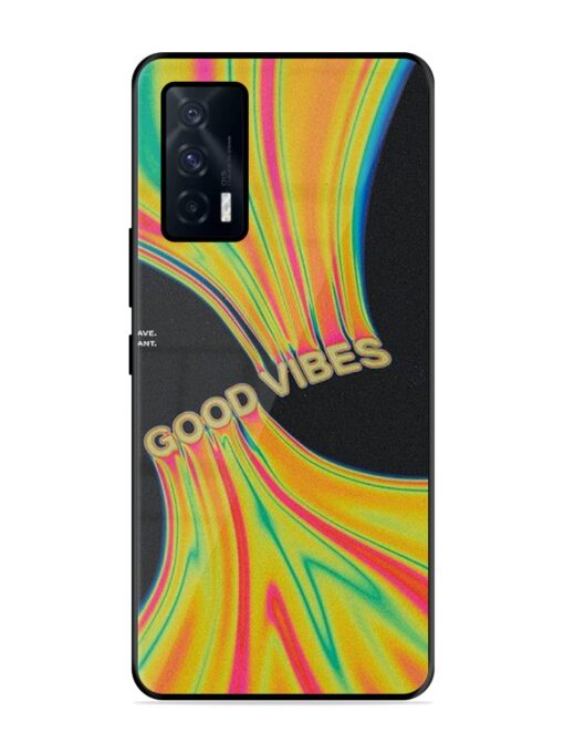 Good Vibes Glossy Metal Phone Cover for Iqoo 7 (5G) Zapvi