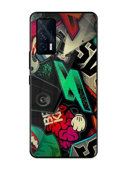 Graffiti Art Glossy Metal Phone Cover for Iqoo 7 (5G)