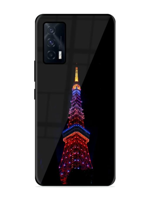 Eiffel Tower Night View Glossy Metal Phone Cover for Iqoo 7 (5G)