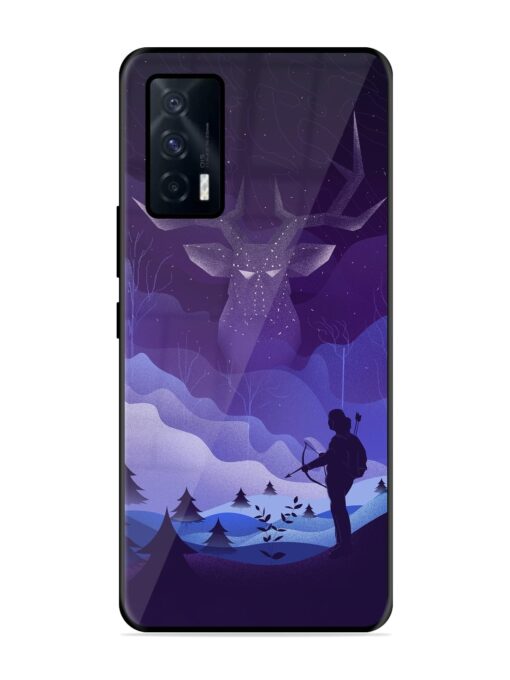 Deer Forest River Glossy Metal Phone Cover for Iqoo 7 (5G) Zapvi