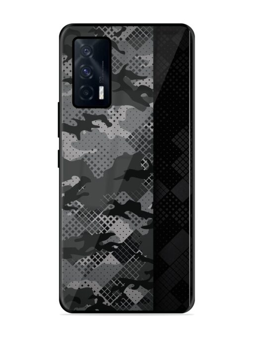 Dark Camouflage Glossy Metal Phone Cover for Iqoo 7 (5G) Zapvi