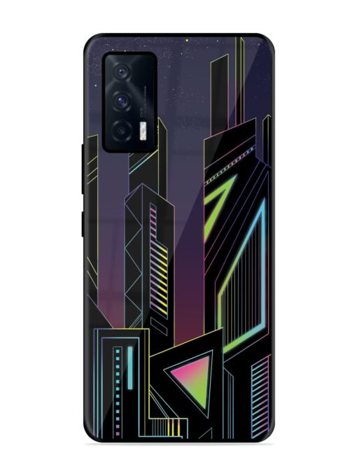 Neon Dreamscape Glossy Metal Phone Cover for Iqoo 7 (5G) Zapvi