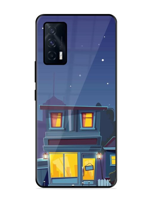 Vector Night House Glossy Metal Phone Cover for Iqoo 7 (5G) Zapvi