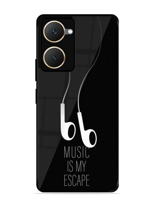 Music Is My Escape Glossy Metal Phone Cover for Iqoo Z9 Lite (5G) Zapvi