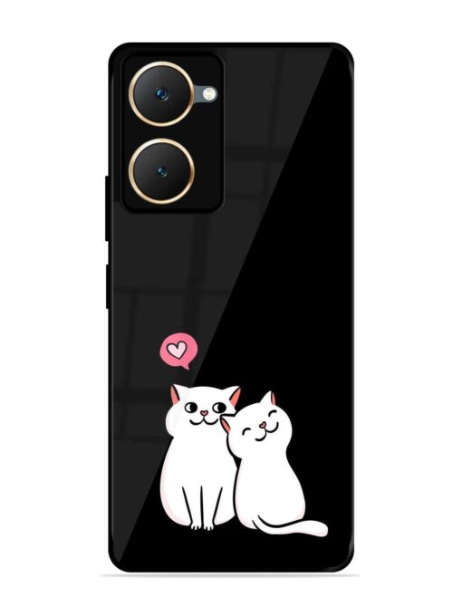 Cat Love Glossy Metal Phone Cover for Iqoo Z9 Lite (5G) Zapvi