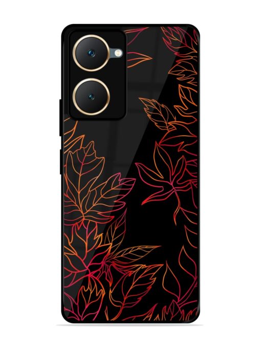 Red Floral Pattern Glossy Metal Phone Cover for Iqoo Z9 Lite (5G) Zapvi