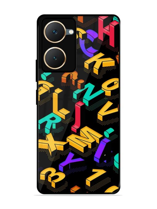 Seamless Pattern With Letters Glossy Metal Phone Cover for Iqoo Z9 Lite (5G) Zapvi