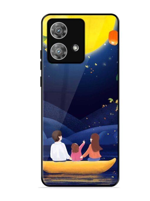 Happy Family And Beautiful View Glossy Metal Phone Cover for Motorola Moto Edge 40 Neo Zapvi