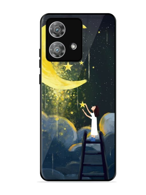 Moonlight Healing Night Illustration Glossy Metal TPU Phone Cover for Motorola Moto Edge 40 Neo Zapvi