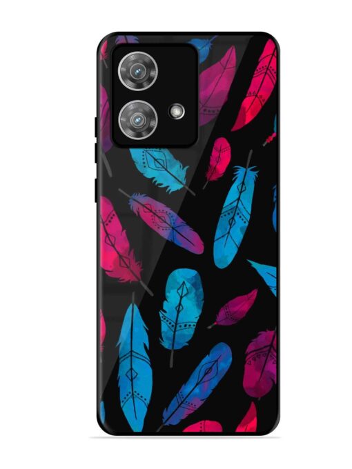 Feather Art Glossy Metal Phone Cover for Motorola Moto Edge 40 Neo Zapvi