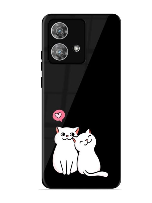 Cat Love Glossy Metal Phone Cover for Motorola Moto Edge 40 Neo Zapvi