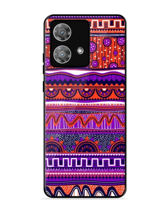 Ethnic Seamless Pattern Glossy Metal TPU Phone Cover for Motorola Moto Edge 40 Neo Zapvi