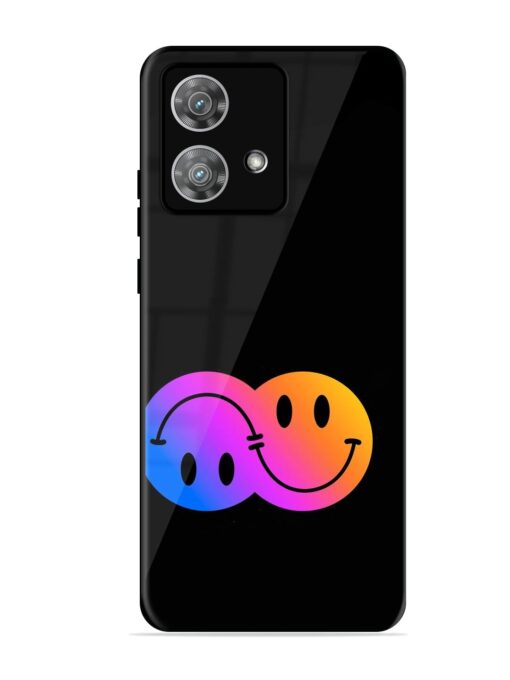 Gradient Smile Art Glossy Metal TPU Phone Cover for Motorola Moto Edge 40 Neo Zapvi