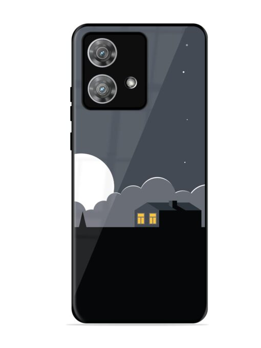 Full Moon Vector Art Glossy Metal Phone Cover for Motorola Moto Edge 40 Neo Zapvi