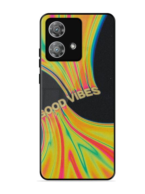 Good Vibes Glossy Metal Phone Cover for Motorola Moto Edge 40 Neo Zapvi