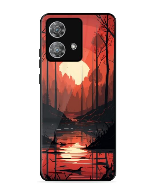 Natural Landscape Glossy Metal Phone Cover for Motorola Moto Edge 40 Neo Zapvi